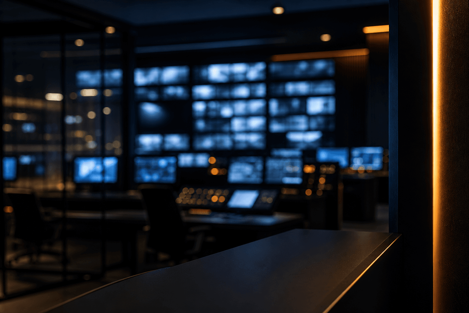 Monitor di videosorveglianza in una postazione di controllo